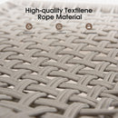 PURPLE LEAF Patio Counter Height Bar Stools Set of 2 Metal Bar Chairs with Back Wicker Woven Stools for Kitchen Island Pool Garden Outdoor Barstools