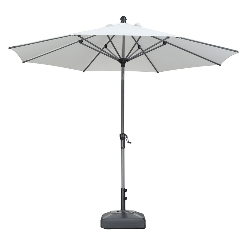PURPLE LEAF Crank and Tilt Table Umbrella Outdoor Patio Market Umbrella with Visible Hand Crank System