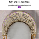 PURPLE LEAF Patio Bar Stools Set of 2 Outdoor Wicker Modern High Bar Chairs Metal Cushioned Barstools with Backs and Ergonomic Armrest for Balcony Garden Indoor Kitchen Island