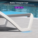PURPLE LEAF Patio Chaise Lounge Chair Outdoor Plastic Textilene Sun Bathing Recliner Tanning Pool Lounger with 6 Adjustable Position for Outside Beach in-Pool Lawn Poolside