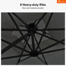 Clearance - PURPLE LEAF OPEN BOX SUNBRELLA Cantilever Umbrella Grey Aluminum Patio Umbrella