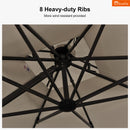 Clearance - PURPLE LEAF OPEN BOX SUNBRELLA Cantilever Umbrella Grey Aluminum Patio Umbrella