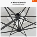 Clearance - PURPLE LEAF OPEN BOX SUNBRELLA Cantilever Umbrella Grey Aluminum Patio Umbrella