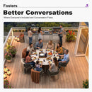 PURPLE LEAF Round Patio Dining Set with Aluminum Frame and Wicker Rattan Dining Chair with Comfortable Cushions for Deck Porch Kitchen Outdoor