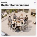 PURPLE LEAF Round Patio Dining Set with Aluminum Frame and Wicker Rattan Dining Chair with Comfortable Cushions for Deck Porch Kitchen Outdoor