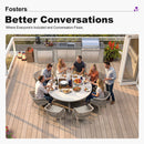 PURPLE LEAF Round Patio Dining Set with Aluminum Frame and Wicker Rattan Dining Chair with Comfortable Cushions for Deck Porch Kitchen Outdoor