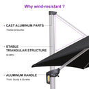 PURPLE LEAF Large Rectangular Porch Umbrella Outside Cantilever Patio Yard Umbrella