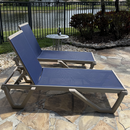 PURPLE LEAF Outdoor Chaise Lounge Chair Pool Lounge Chair with Champagne Aluminum Plastic Stackable Patio Lounge Chair for Poolside Sunbathing Beach Deck Yard