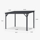 PURPLE LEAF  Outdoor Wall Mounted Hardtop Gazebo Metal Roof Patio Cover with Drainage System Outdoor Living Shelter for Backyard Lounge