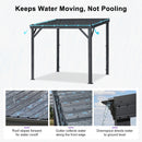 PURPLE LEAF  Outdoor Wall Mounted Hardtop Gazebo Metal Roof Patio Cover with Drainage System Outdoor Living Shelter for Backyard Lounge