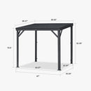 PURPLE LEAF  Outdoor Wall Mounted Hardtop Gazebo Metal Roof Patio Cover with Drainage System Outdoor Living Shelter for Backyard Lounge