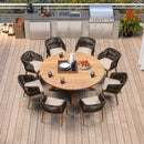 PURPLE LEAF Round Patio Dining Set with Aluminum Frame and Wicker Rattan Dining Chair with Comfortable Cushions for Deck Porch Kitchen Outdoor