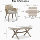 PURPLE LEAF Outdoor Dining Set All-Weather PE Rattan Outdoor Patio Furniture Set with Aluminum Frame