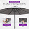 PURPLE LEAF Patio Market Table Umbrella with Semi-Automatic Opening Function