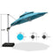 PURPLE LEAF Large Round Patio Cantilever Umbrella With Base for Deck, Pool, Backyard