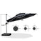 PURPLE LEAF Large Round Patio Cantilever Umbrella With Base for Deck, Pool, Backyard