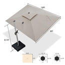 PURPLE LEAF Rectangular Large Outdoor Cantilever Umbrella With Base for Garden, Pool