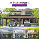 PURPLE LEAF Outdoor Metal Carport Gazebo Bronze Steel Roof Aluminum Frame Shelter for Parking