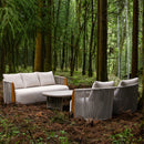 PURPLE LEAF Hailar U-Shaped Patio Conversation Set with Genuine Teak Cushions and Pillows Olefin Rope Backres Outdoor Couch Sets for Porch Garden