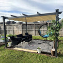PURPLE LEAF Outdoor Pergola with Retractable Canopy Aluminum Shelter for Porch Garden Beach Shade Pavilion Pergola Modern Backyard Deck - Purple Leaf Garden