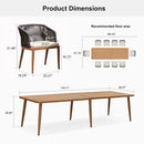 Clearance-PURPLE LEAF Patio Dining Set Cushions Wicker Chairs and Cylindrical Leg Dining Table