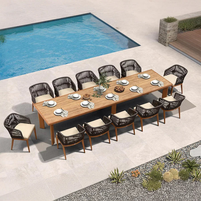 PURPLE LEAF 7/9/11 Pieces Patio Dining Set Cushions Wicker Outdoor Dining Table and Chairs