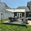 PURPLE LEAF Outdoor Retractable Pergola with Double Sun Shade Canopy White Heavy-Duty Aluminum Pergola Patio Modern Pergola for Garden Deck Backyard