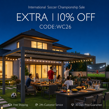 Louvered Aluminum Pergola with Shutter Wall | Rainproof