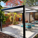 PURPLE LEAF Caesar Outdoor Louvered Pergola Patio Sun Shade Shelter with Adjustable Hardtop Patio Pergola Gray Frame White Roof