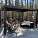PURPLE LEAF Athena Outdoor Louvered Pergola Adjustable Metal Roof Bronze Hardtop Gazebo Patio Pavilion