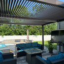 PURPLE LEAF Athena Outdoor Louvered Pergola Adjustable Metal Roof Bronze Hardtop Gazebo Patio Pavilion