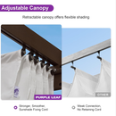 PURPLE LEAF Pergola Outdoor Retractable Metal Pergola with Canopy Patio Pergola with Shade Cover for Garden Pool Yard Beach Deck