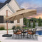 PURPLE LEAF SUNBRELLA Cantilever Umbrella Deluxe Wood Pattern Patio Umbrella