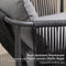 PURPLE LEAF Patio Conversation Set 4 Pieces Aluminum Frame Rope Modern Sofa