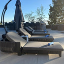 PURPLE LEAF Outdoor Chaise Lounge Chairs with Cushion Aluminum Poolside Sun Chair Adjustable Sunbathing Tanning Reclining