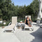 PURPLE LEAF Patio Chaise Lounge Chair Outdoor Plastic Textilene Sun Bathing Recliner Tanning Pool Lounger with 6 Adjustable Position for Outside Beach in-Pool Lawn Poolside