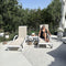PURPLE LEAF Patio Chaise Lounge Chair Outdoor Plastic Textilene Sun Bathing Recliner Tanning Pool Lounger with 6 Adjustable Position for Outside Beach in-Pool Lawn Poolside