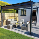 PURPLE LEAF Outdoor Retractable Pergola with Sun Shade Canopy Patio Aluminum Pergola for Garden - Purple Leaf Garden