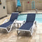PURPLE LEAF Patio Chaise Lounge Chair Outdoor Plastic Textilene Sun Bathing Recliner Tanning Pool Lounger with 6 Adjustable Position for Outside Beach in-Pool Lawn Poolside