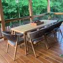 PURPLE LEAF 9 / 7 pcs Outdoor Dining Set Teak Aluminum Patio Dining Table and Chair
