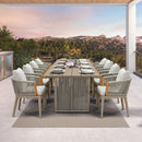 PURPLE LEAF Outdoor Dining Set for Family, Aluminum Outdoor Patio Table and Chairs Set with Olefin Cushions, Patio Furniture Set for Garden or Deck, Beige