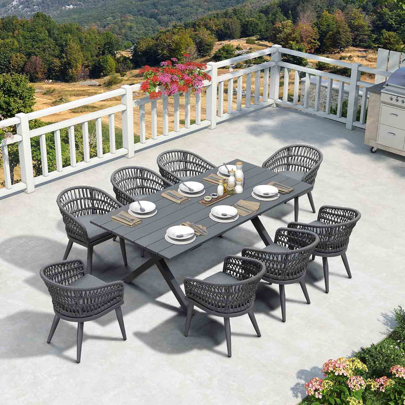 PURPLE LEAF Outdoor Dining Set Rattan Dining Chairs and Table for Garden Patio