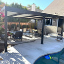 PURPLE LEAF Louvered Pergola Modern Grey Pergola with White Roof for Deck Backyard Garden