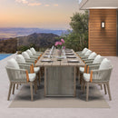PURPLE LEAF Outdoor Dining Set for Family, Aluminum Outdoor Patio Table and Chairs Set with Olefin Cushions, Patio Furniture Set for Garden or Deck, Beige