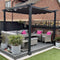 PURPLE LEAF Outdoor Retractable Pergola with Sun Shade Canopy Patio Aluminum Pergola for Garden