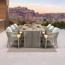 PURPLE LEAF Outdoor Dining Set for Family, Aluminum Outdoor Patio Table and Chairs Set with Olefin Cushions, Patio Furniture Set for Garden or Deck, Beige