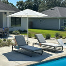 PURPLE LEAF Patio Chaise Lounge with Cushion Aluminum Tanning Chair Lounge Adjustable Reclining Set