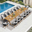 PURPLE LEAF Teak Patio Dining Set with Cushions and Pillow All-Weather Wicker Patio Table Set for Garden, Deck, and Yard