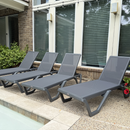 PURPLE LEAF Outdoor Chaise Lounge Patio Chair 5 Positions Adjustable Aluminum Frame with Textilene Seat Lightweight and Durable Pool Chaise Lounge for Patio Poolside Beach Yard
