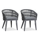 PURPLE LEAF Modern Outdoor Dining Table with 6/8/10 Seats, All-Weather Aluminum Table and Rattan Chairs with Cushions, Champagne